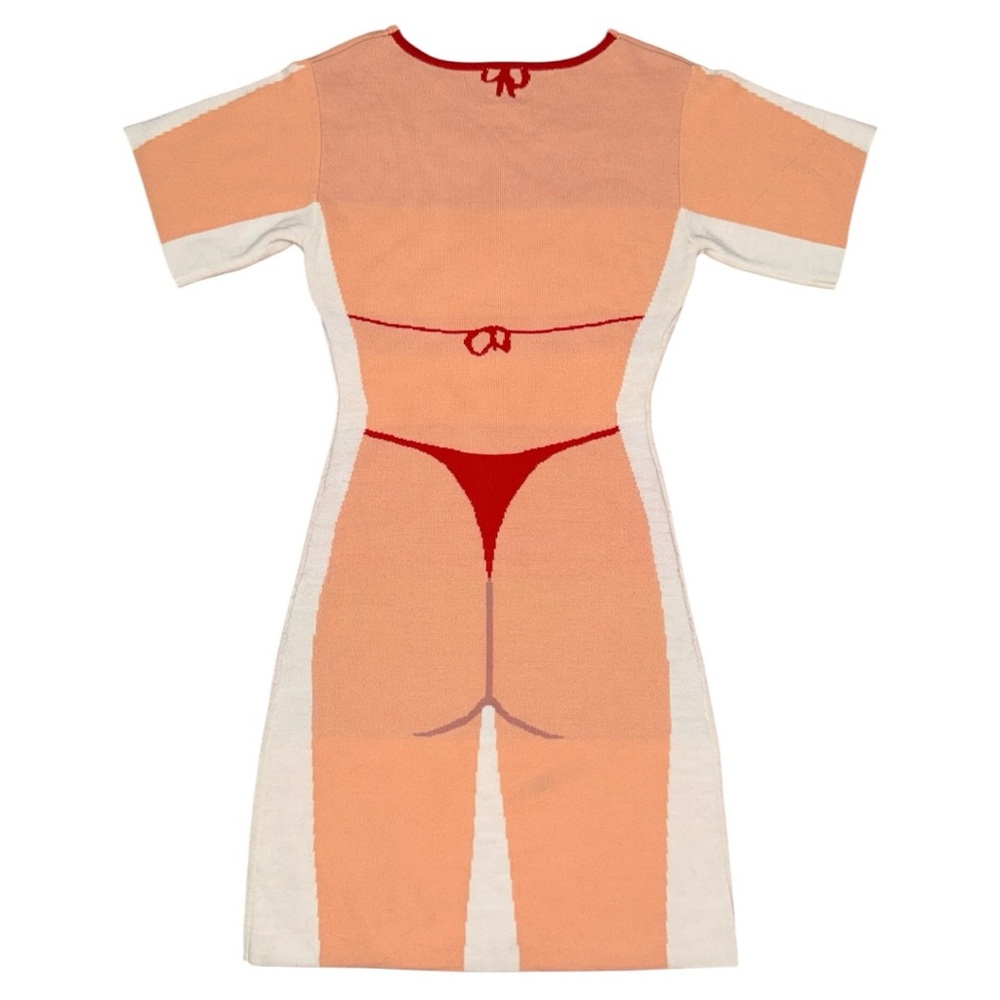 THE FASHION BRAND COMPANY Penelope Gazin Red Bikini Body Knit CoverUp Midi Dress - Picture 2 of 5